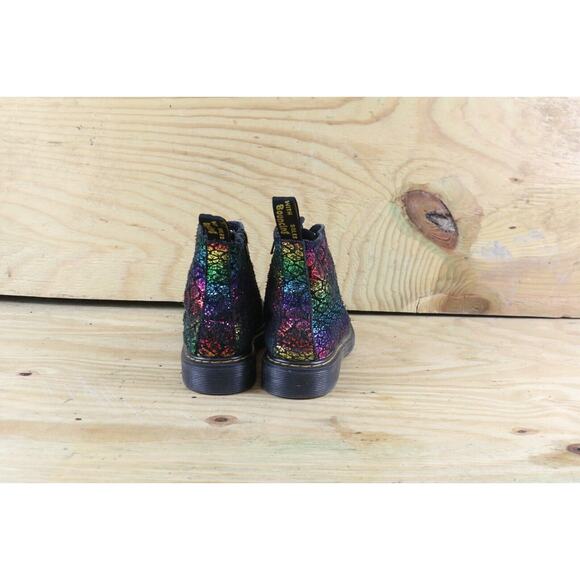 Dr. Doc Martens Boots Pascal J Girls 1 Suede Rainbow Croc Multi Air Wair Combat - Picture 4 of 8